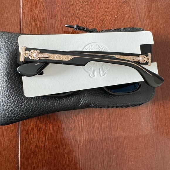 🆕 Chrome Hearts DIAMOND factory Embellished Box Office Sunglasses Gold Hardware - Picture 6 of 16